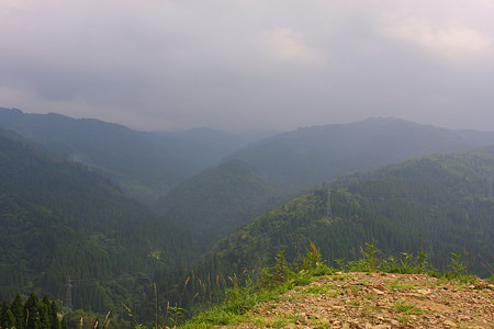 西山から　山並