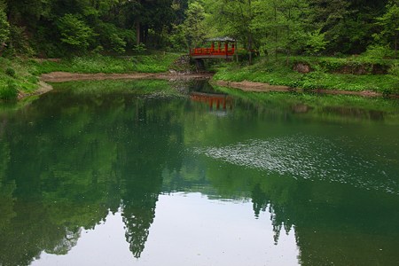 新緑の玉泉湖　　水害からの復興