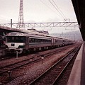 DMU Kiha 185 Series in JNR livery @ Takamatsu (1987)